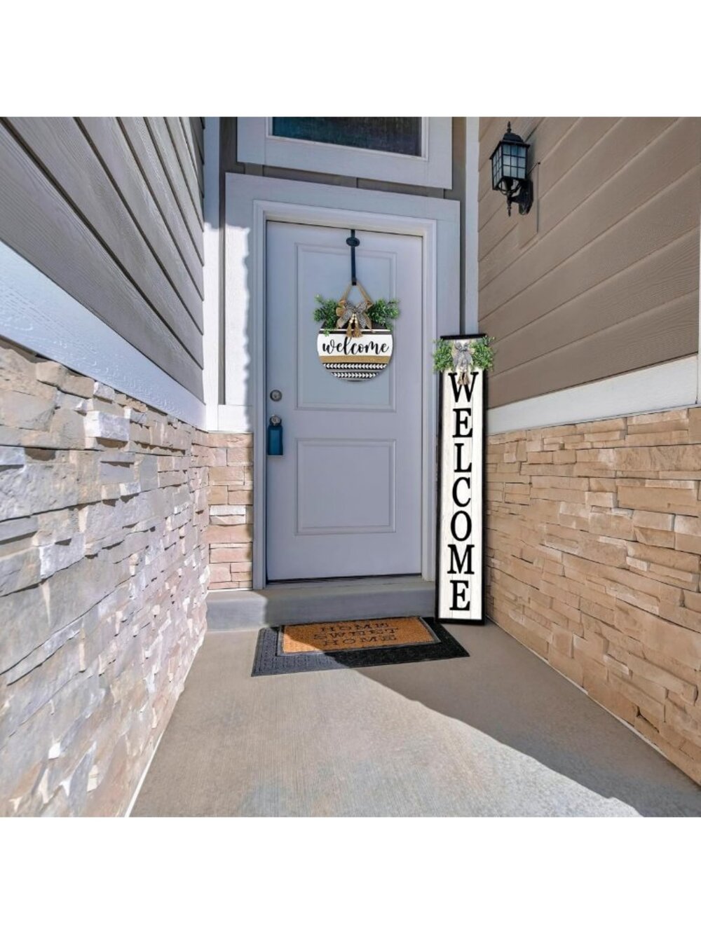 Chic 45" Black Welcome Sign for Front Porch - Stylish Home Decor & Outdoor - Picture 3 of 8